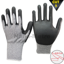 NMSAFETY EN388: 2016 4X42C Handpflege Pu beschichtete Anti-Schneidhandschuhe